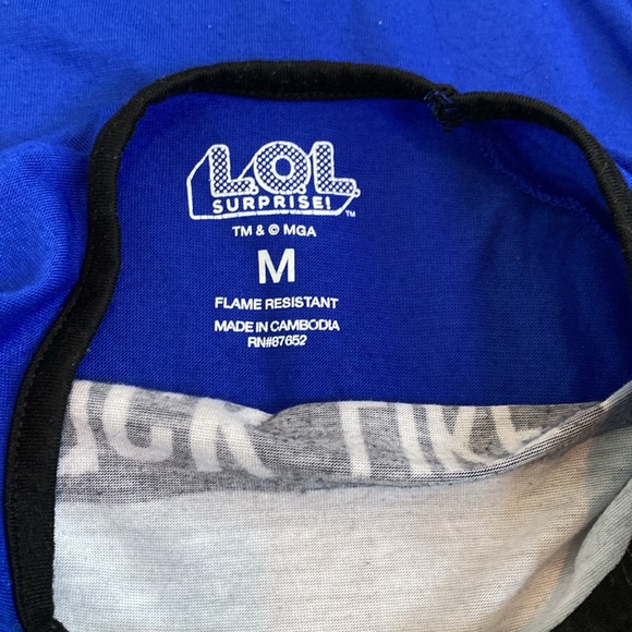 LOL Surprise Rock Like This--Girl Power Blue/Gray/Black Nightgown Sleep Shirt - Picture 5 of 5